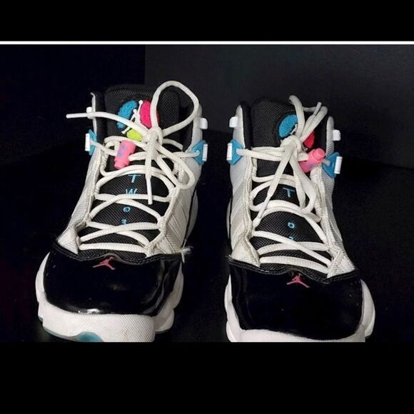 Nike Jordan 6 Rings Patent White Black Pink SOUTHBEACH Miami CK0017-100 Sz 9. main image 9